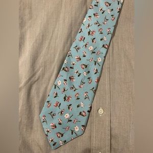 Blue flowered tie